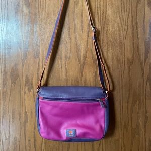 Mywalit crossbody leather purse. Gorgeous purple/fuchsia leather.